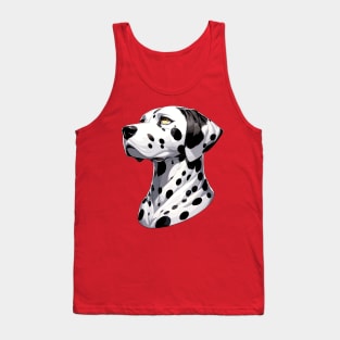 Stunning and Cool Dalmatian Monochrome and Gold Portrait for Father's Day Tank Top